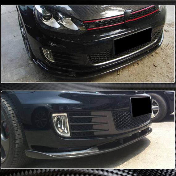 Накладка на передній бампер Lip V2 (для GTI HB 2010-2013, Карбон) для Volkswagen Golf 6 рр | Зображення 2