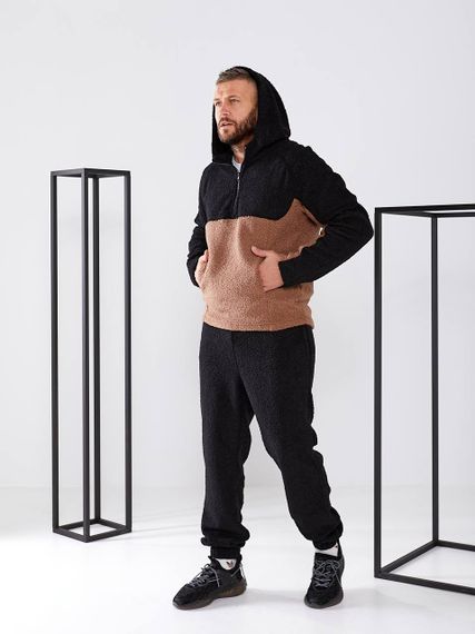Чоловічий теплий спортивний костюм колір чорний-мокко р.XL 444790 | Зображення 6
