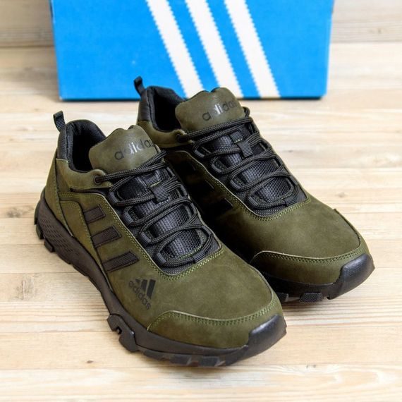 Шкіряні кросівки Adidas Terrex олива | Зображення 5