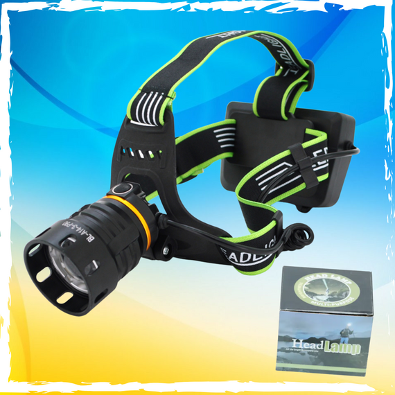Налобный фонарик. Фонарь налобный. 3 режима, Zoom, водостойкий, ударопрочный, аккумулятор 3*18650