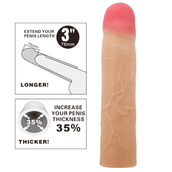 Насадка на член - Pretty Love Kylian Penis Extender +3" Flesh | Зображення 1