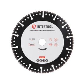 Диск універсальний сегментний алмазний, 180 мм, 16-18%, 8600 об/хв INTERTOOL CT-1011