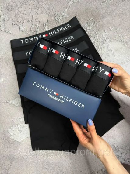 Чоловічі труси боксери TH 5шт у коробці - 5шт чорних трусів у коробці, Чорні труси у коробці Преміум | Зображення 2