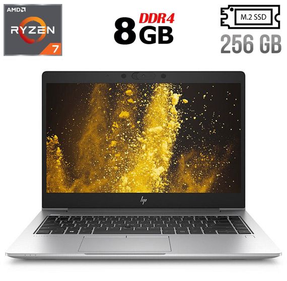 Ультрабук Б-класс HP EliteBook 735 G6 / 13.3" (1920x1080) IPS Touch / AMD Ryzen 7 Pro 3700U (4 (8) ядра по 2.3 - 4.0 GHz) / 8 GB DDR4 / 256 GB SSD M.2 / AMD Radeon Vega 10 Graphics / WebCam / USB 3.1 / HDMI б/у