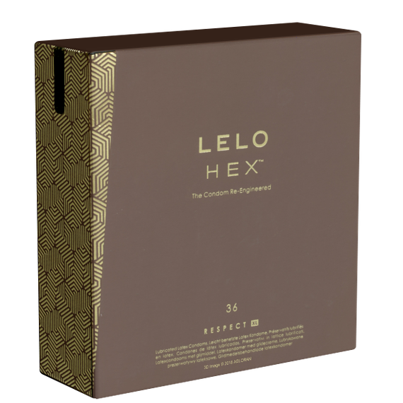 Упаковка 36шт надтонких презервативів великого розміру Lelo Hex