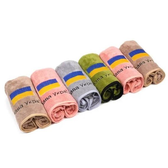 Полотенца банные микрофибра Флаг набор 3шт 45x90см в ассортименте