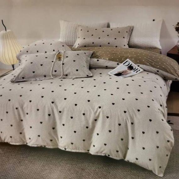 Постельное белье Евро размер в подарочной коробке Фланель (29809)