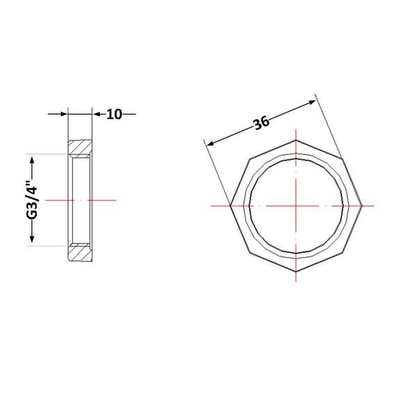 Контргайка чугунная 3/4" | Зображення 1