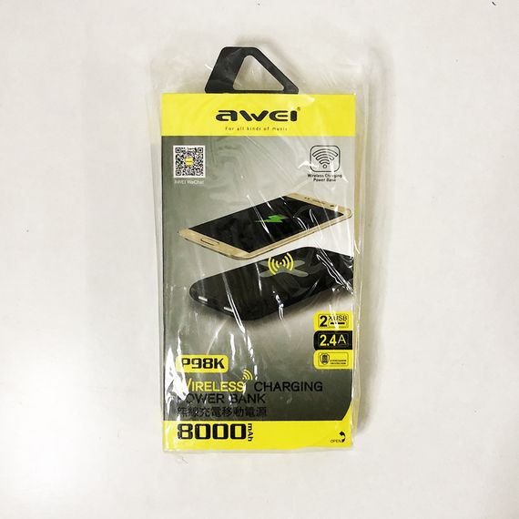 Power Bank AWEI P98K (Бездротова зарядка) 8000 mAh. JY-722 Колір білий | Зображення 9