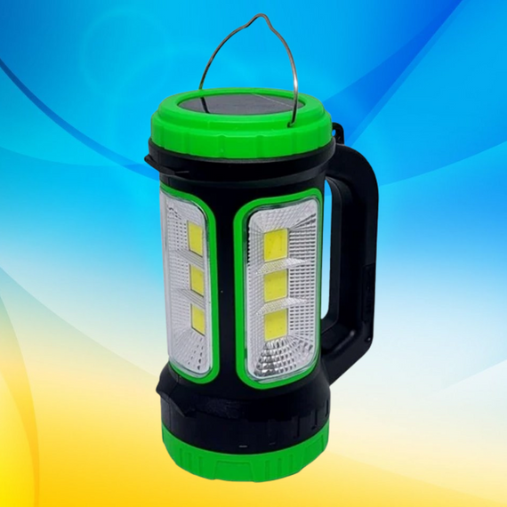 Переносний світлодіодний ліхтар. Ліхтарик на сонячній батареї. PowerBank, micro USB | Зображення 1