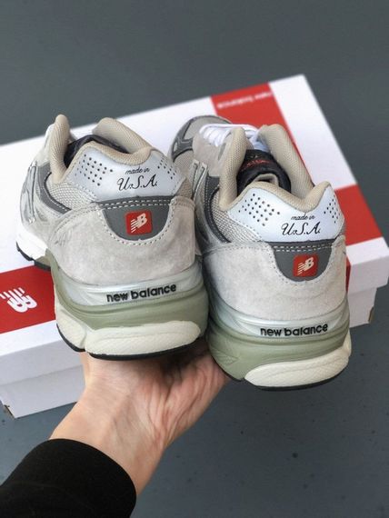 Кросівки весна літо New Balance 990 шкіра, текстиль сірі | Зображення 1