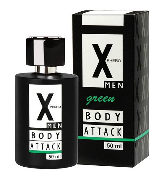 Духи з феромонами для чоловіків X phero Men Green Body Attack, 50 ml Sex Aura