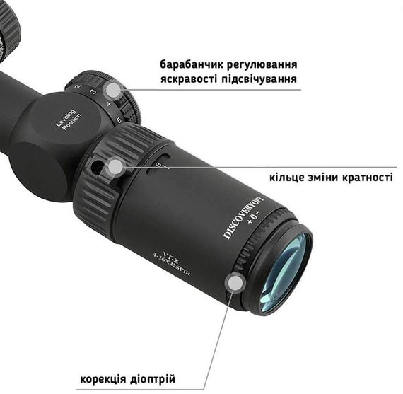 Оптический прицел Discovery Optics VT-Z 4-16x42 SFIR с подсветкой Прицел оптический Оптика для оружия | Зображення 1