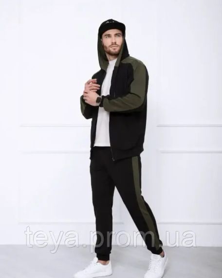 Спортивний костюм колір чорний/хакі розміри M, XL, XXL, 3XL, S FI_004554 | Зображення 1