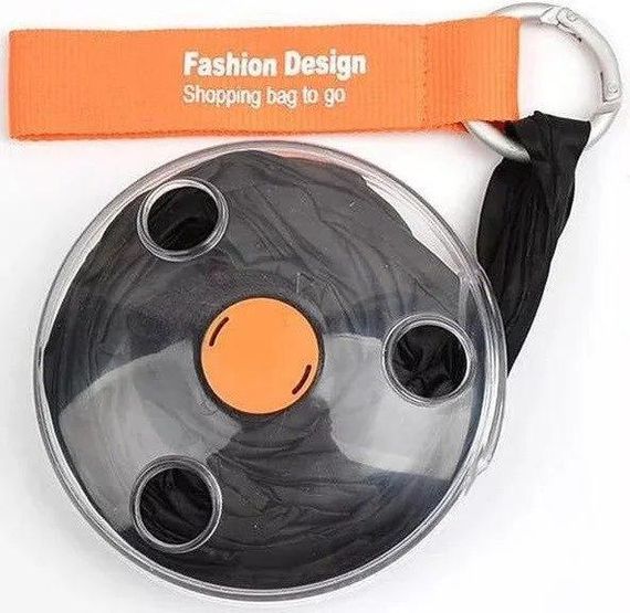 Складна компактна сумка-шопер Shopping bag to roll up Чорна