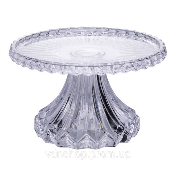 Тортовница на ножке Ø26 см стеклянная подставка для торта, капкейков, пирожных HP-19-138S | Зображення 1