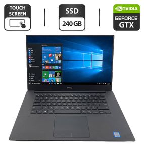 Мобільна робоча станція Dell XPS 15 9560 / 15.6" (3840x2160) IPS Touch / Intel Core i7-7700HQ (4 (8) ядра по 2.8 - 3.8 GHz) / 16 GB DDR4 / 240 GB SSD / nVidia GeForce GTX 1050, 4 GB GDDR5, 128-bit / WebCam б/в