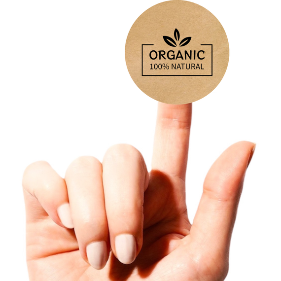 Этикетка круглая крафт "Organic 01", Диаметр 50 мм, 250 шт/рулон, Viskom | Зображення 1