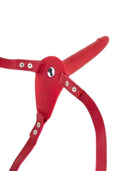 Страпон з вібрацією Fetish Tentation Vibrating Strap-On with Dildo Red | Зображення 1