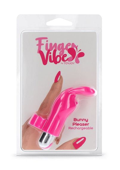 Вібратор на палець для клітора у вигляді кролика Toy Joy Bunny Pleaser Rechargeable рожевий Sex Aura | Зображення 6