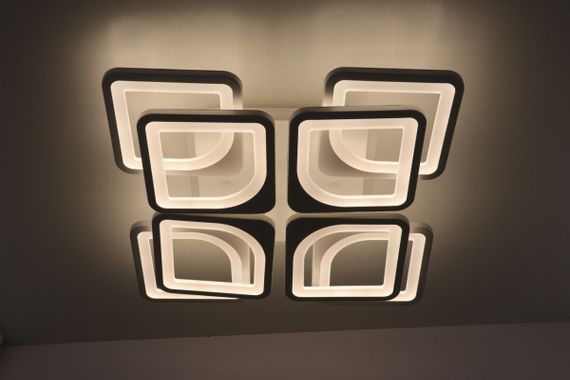 Люстра світлодіодна стельова LED світильник для квартири на стелю лед з пультом 25595 Білий 11х43х43 см. | Зображення 5