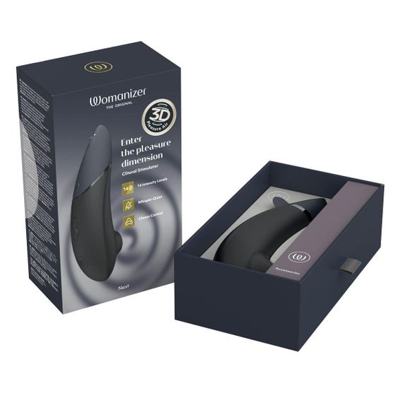Вакуумный клиторальный стимулятор Womanizer Next Black, 3D Pleasure Air, 14 уровней интенсивности Sex Aura | Зображення 7