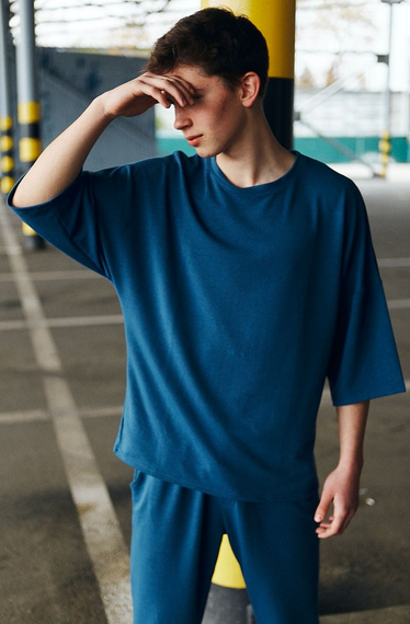 Комплект Марсель оверсайз синій S M | Зображення 4