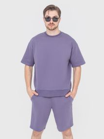 Комплект для чоловіків футболка та шорти сірий, 3XL