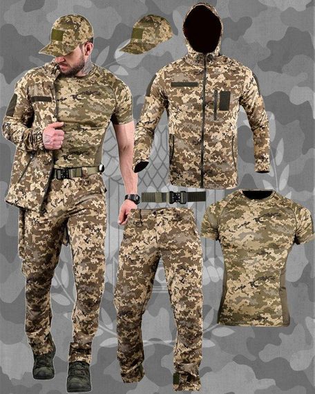 Літній еластичний тактичний костюм hunger  5в1 піксель  ДЛ7082