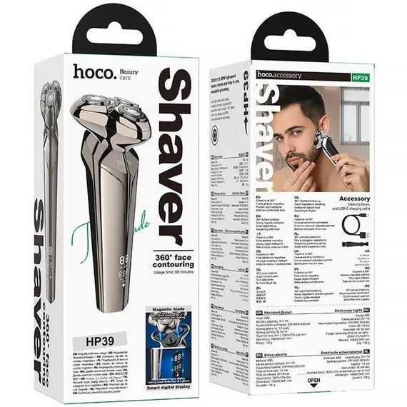 Портативна електробритва Hoco HP39 Three-head shaver Metal gray | Зображення 4