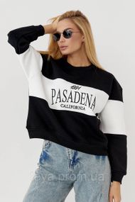 Утепленный женский свитшот с вышивкой Pasadena California цвет черный размер L FL_000830