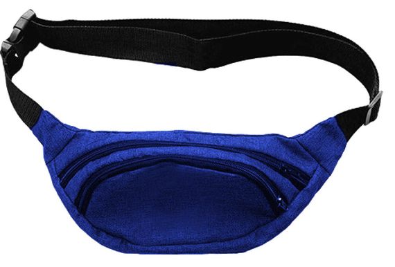 Сумка поясна бананка 4Profi без принта Синя меланж з двома відділеннями 18125