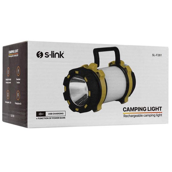 Ліхтар акумуляторний S-link SL-F261 5WLed+40 SMD+20 Red Led 3000mAh USB+Powerbank, Чорний | Зображення 4