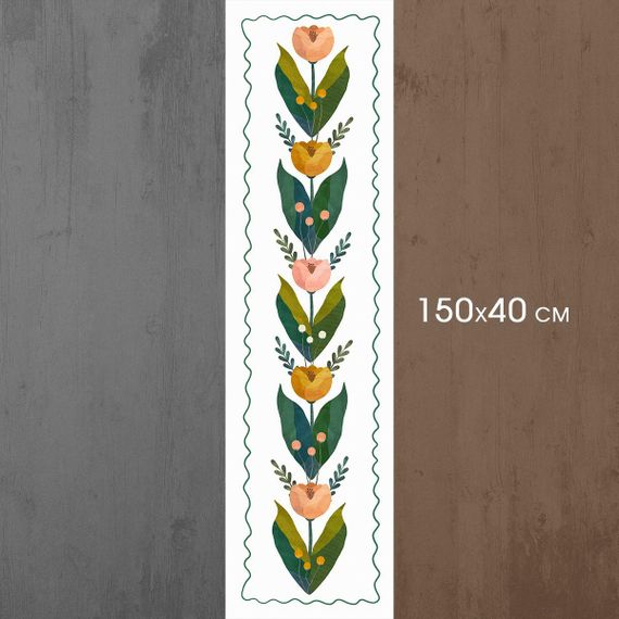 Доріжка на стіл (ранер) Тюльпани 150x40 см (DR_25F007) | Зображення 2