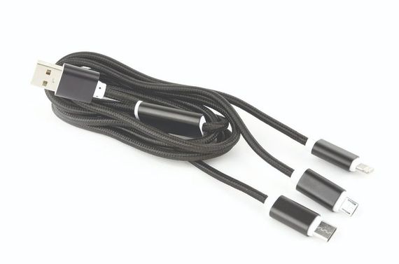 Зарядний кабель USB 3-в-1 Cablexpert CC-USB2-AM31-1M, AM-тато/Lightning/Micro/Type-C, 1.0 м. | Зображення 1