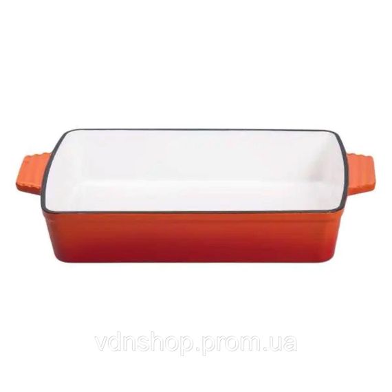 Форма для запікання чавунна 40х23.6х6 см форма для випічки 3 л Помаранчева HP-1-9O | Зображення 1