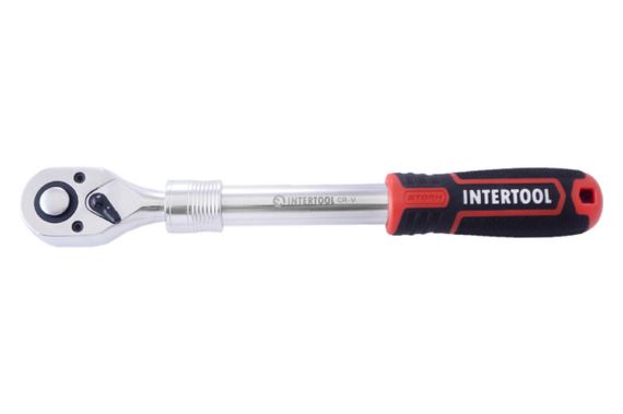 Ключ трещоточный (рукоятка с храповым механизмом) Intertool - 1/2" x 72T телескопический Storm (ET-8006)