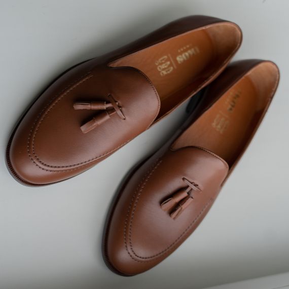 Оригинальные лоферы светло-коричневые 44 размер. | Зображення 1