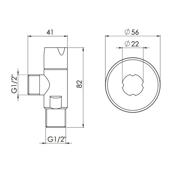 Кран кутовий Thermo Alliance Standart (ручка кругла) з керам.буксою 1/2"Н х 1/2"Н SF342W1515 | Зображення 1