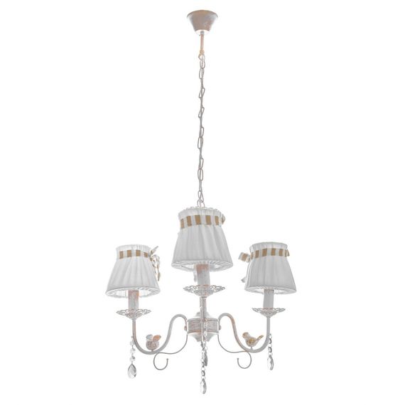 Люстра подвесная прованс с абажуром E14 40W WH (BKL-660S/3)