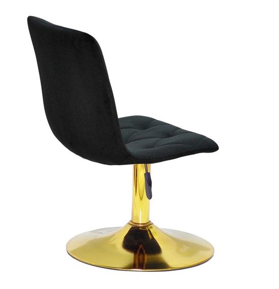 Стілець Melvin (Fred) GD-Base, на золотій круглій нозі-опорі, з регулюванням висоти, м'яке сидіння велюр чорний OR-854 | Зображення 6