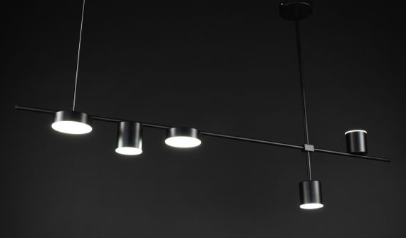 Люстра світлодіодна стельова LED світильник для квартири на стелю лед 27171 Чорний 42-72х12х122 см. | Зображення 2