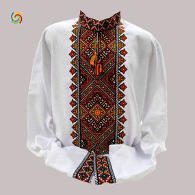 Рубашка Украинская вышиванка  44428989 цвет белый размер L/XL