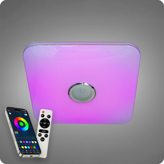 Люстра світлодіодна 517 Dlight RGB з пультом і  колонкою 80Вт Білий (02149) | Зображення 4