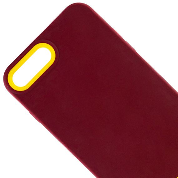 Чехол TPU+PC Bichromatic для Apple iPhone 7 plus / 8 plus (5.5") Силикон, Brown burgundy / Yellow | Зображення 1