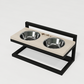 Миски на регулируемой подставке для маленьких собак Hollky Flex S (2 × 0.450 л) FS-422523-BLWH