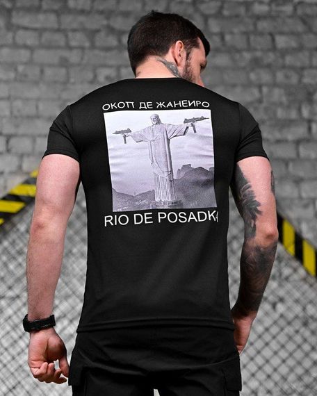 Тактическая потоотводящая футболка  Posadka black  ДЛ7236