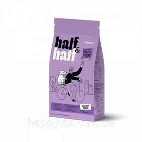 Сухой корм Half&Half с говядиной для собак средних пород 2 кг