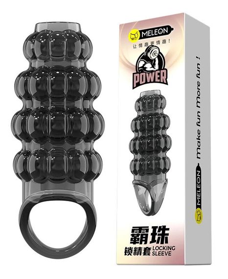 Насадка-экстендер MELEON Dominate Beads PS-16 для пениса с текстурированной поверхностью Sex Aura