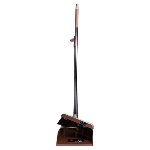 Набір віник та совок на довгій ручці для підлоги 27×25×103 (см) щітка віник для прибирання Сірий HP-35015-11G | Зображення 3